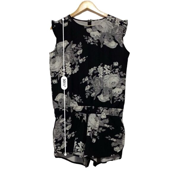 Albion Size Large Fit Shorts Romper in Black & Slate Floral - Picture 9 of 13